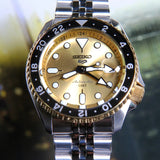 Buy Shop Seiko 5 Sports GMT Automatic 70th Anniversary Taiwan Limited Edition Gold Dial Silver Steel Strap Watch For Men - SSK044K1 USA Online