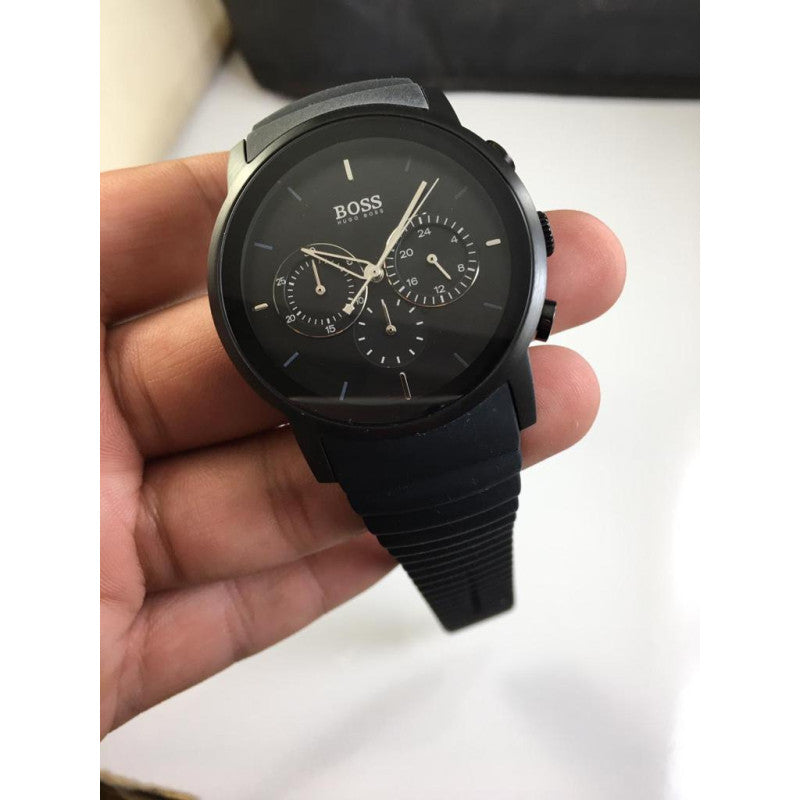 Buy Shop Hugo Boss Modern Black Dial Black Rubber Strap Watch for Men - 1512639 USA Online