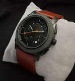 Buy Shop Fossil Machine Chronograph Black Dial Brown Leather Strap Watch for Men - FS5234 USA Online