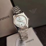Buy Shop Emporio Armani Federica Mother of Pearl Dial Silver Steel Strap Watch For Women - AR11557 USA Online