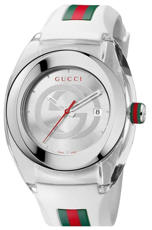 Buy Shop Gucci Sync XXL White Dial White Rubber Strap Watch For Men - YA137102 USA Online