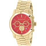 Buy Shop Michael Kors Runway Quartz Orange Dial Gold Steel Strap Watch For Women - MK5930 USA Online