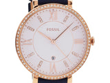 Buy Shop Fossil Jacqueline White Dial Blue Leather Strap Watch for Women - ES4291 USA Online