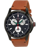 Buy Shop Gucci G-Timeless Chronograph Black Dial Brown Leather Strap Watch For Men - YA126271 USA Online