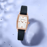 Buy Shop Emporio Armani Gianni T Bar Crystals Silver Dial Blue Leather Strap Watch For Women - AR11469 USA Online