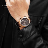 Buy Shop Maserati Triconic Chronograph Grey Dial Brown Leather Strap Watch For Men - R8871639003 USA Online
