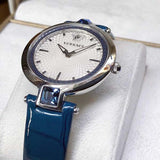 Buy Shop Versace Olympo Gleam White Dial Green Leather Strap Watch for Women - VAN020016 USA Online