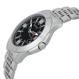 Gucci G Timeless Black Dial Silver Steel Strap Watch For Men - YA126201