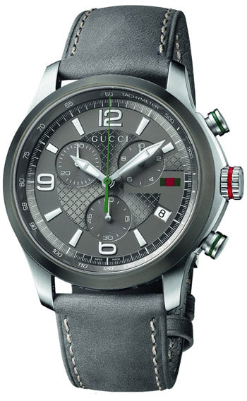Buy Shop Gucci G Timeless Chronograph Grey Dial Grey Leather Strap Watch For Men - YA126242 USA Online