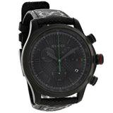 Buy Shop Gucci G Timeless Chronograph Black Dial Black Leather Strap Watch For Men - YA126244 USA Online