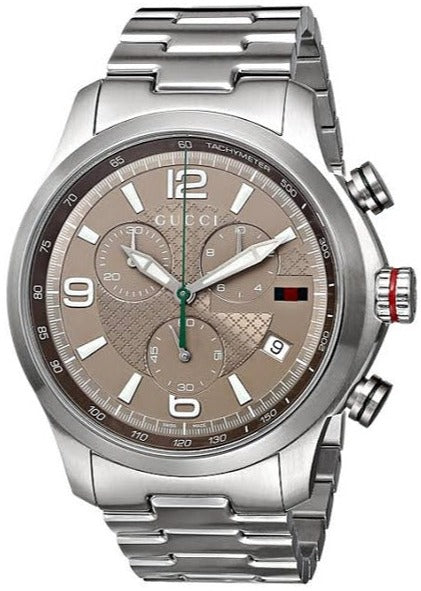 Buy Shop Gucci G Timeless Brown Dial Silver Steel Strap Watch For Men - YA126248 USA Online