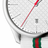 Buy Shop Gucci G Timeless Quartz White DIal White NATO Strap Watch For Men - YA126322 USA Online