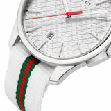 Buy Shop Gucci G Timeless Quartz White DIal White NATO Strap Watch For Men - YA126322 USA Online
