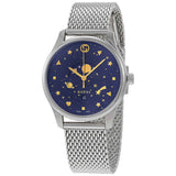 Buy Shop Gucci G-Timeless Motifs Moon Phase Blue Dial Silver Mesh Bracelet Watch For Men - YA126328 USA Online