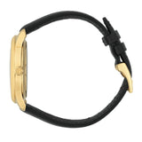 Buy Shop Gucci Eryx Automatic Chevron Gold Dial Black Leather Strap Watch For Men - YA126340 USA Online