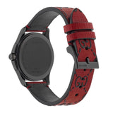 Gucci G Timeless Ghost Red Dial Red Leather Strap Watch For Men - YA1264023