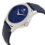 Buy Shop Gucci G Timeless Quartz Blue Dial Blue Leather Strap Watch For Men - YA1264032 USA Online