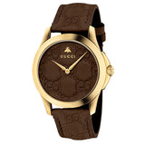 Buy Shop Gucci G Timeless Quartz Brown Dial Brown Leather Strap Watch for Men - YA1264035 USA Online