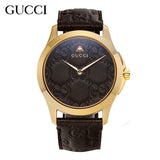 Buy Shop Gucci G Timeless Quartz Brown Dial Brown Leather Strap Watch for Men - YA1264035 USA Online