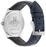 Buy Shop Gucci G-Timeless Signature Mother of Pearl Silver Dial Blue Leather Strap Watch For Women - YA1264049 USA Online