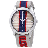 Buy Shop Gucci G Timeless Quartz White Dial Two Tone NATO Strap Watch For Men - YA1264071 USA Online