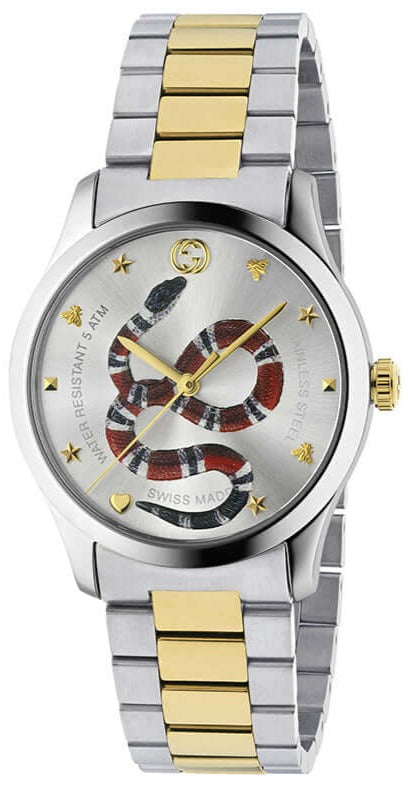 Buy Shop Gucci G Timeless Quartz Silver Dial Silver Steel Strap Watch For Women - YA1264075 USA Online