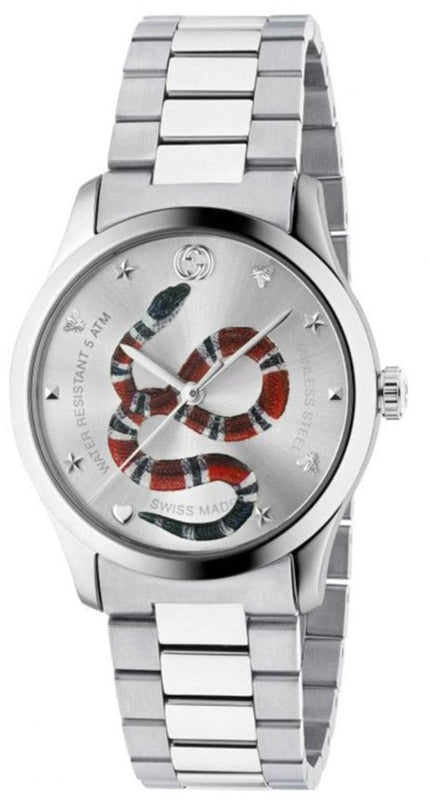 Buy Shop Gucci G Timeless Silver Dial Silver Steel Strap Watch For Women - YA1264076 USA Online
