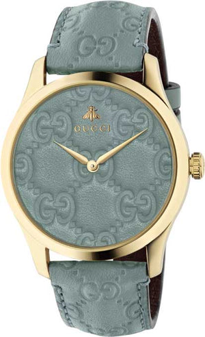 Buy Shop Gucci G Timeless Quartz Blue Dial Blue Leather Strap Watch For Men - YA1264097 USA Online