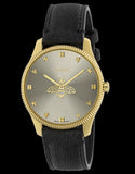 Buy Shop Gucci G Timeless Quartz Silver Dial Black Leather Strap Watch For Women - YA1264181 USA Online