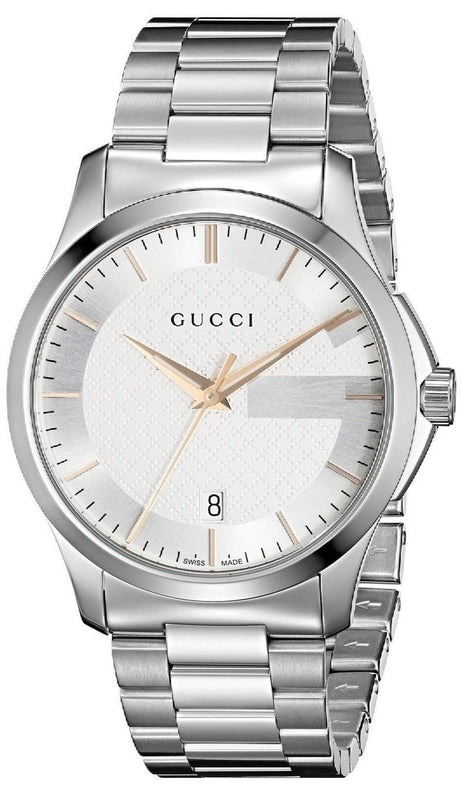 Buy Shop Gucci G Timeless Silver Dial Silver Steel Strap Unisex Watch - YA126442 USA Online