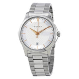 Buy Shop Gucci G Timeless Silver Dial Silver Steel Strap Unisex Watch - YA126442 USA Online