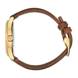 Buy Shop Gucci G Timeless Quartz Two Tone Dial Brown Leather Strap Watch For Men - YA126451B USA Online
