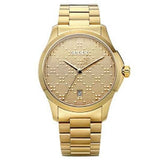 Gucci G Timeless Gold Dial Gold Steel Strap Unisex Watch - YA126461