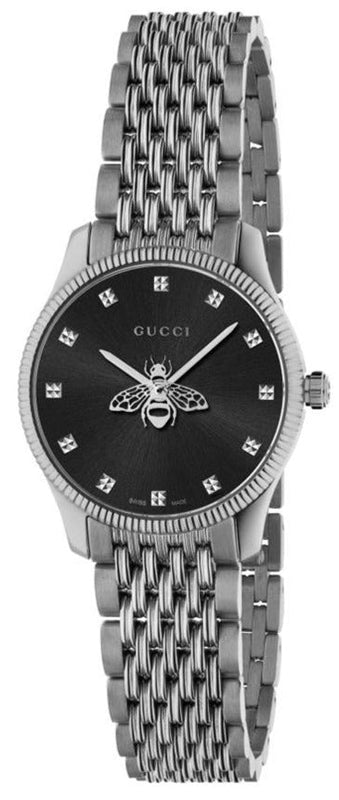 Buy Shop Gucci G Timeless Quartz Black Dial Silver Steel Strap Watch For Women - YA1265020 USA Online