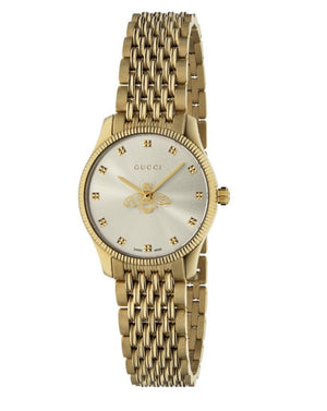 Buy Shop Gucci G Timeless Quartz Mother of Pearl Dial Gold Steel Strap Watch For Women - YA1265021 USA Online