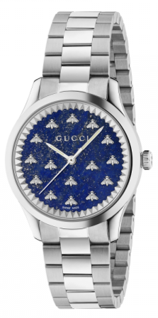 Gucci G Timeless Quartz Blue Dial Silver Steel Strap Watch for Women - YA1265043