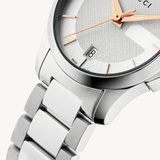 Buy Shop Gucci G Timeless Silver Dial Silver Steel Strap Watch For Women - YA126523 USA Online
