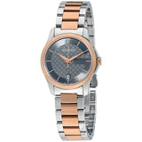 Gucci G Timeless Grey Dial Two Tone Steel Strap Watch For Women - YA126527