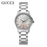 Gucci G Timeless Mother of Pearl Dial Silver Steel Strap Watch For Women - YA126543