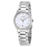 Gucci G Timeless Mother of Pearl Dial Silver Steel Strap Watch For Women - YA126543