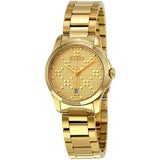 Gucci G Timeless Gold Dial Gold Steel Strap Watch For Women - YA126553