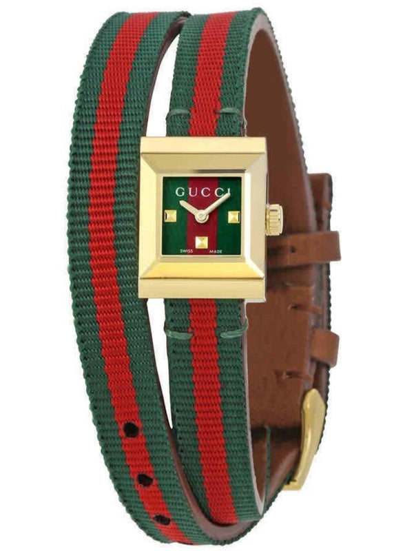 Buy Shop Gucci G-Frame Multicolored Dial Two Tone Nylon Strap Watch For Women - YA128527 USA Online