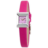 Buy Shop Gucci G-Frame Square Fuchsia Mother of Pearl Dial Fuchsia Leather Strap Watch For Women - YA128533 USA Online