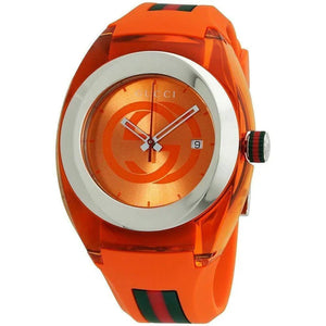 Buy Shop Gucci Sync XXL Quartz Orange Dial Orange Rubber Strap Unisex Watch - YA137108 USA Online