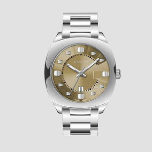 Buy Shop Gucci Vintage Diamonds Brown Dial Silver Steel Strap Watch For Men - YA142409 USA Online