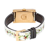 Buy Shop Gucci G-Frame Floral Mother of Pearl Dial White Leather Strap Watch For Women - YA147407 USA Online