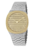 Buy Shop Gucci 25H Quartz Gold Dial Silver Steel Strap Watch for Men - YA163405 USA Online