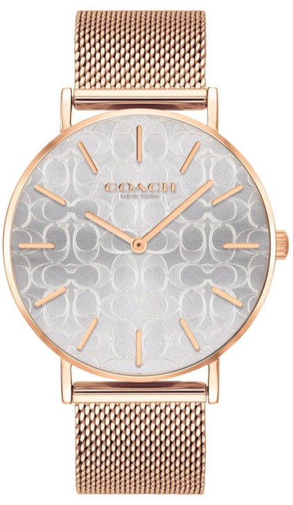 Buy Shop Coach Perry Silver Dial Rose Gold Mesh Bracelet Watch for Women - 14503386 USA Online