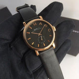 Buy Shop Marc Jacobs Baker Black Dial Black Leather Strap Watch for Women - MBM8633 USA Online