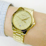 Gucci G Timeless Gold Dial Gold Steel Strap Unisex Watch - YA126461